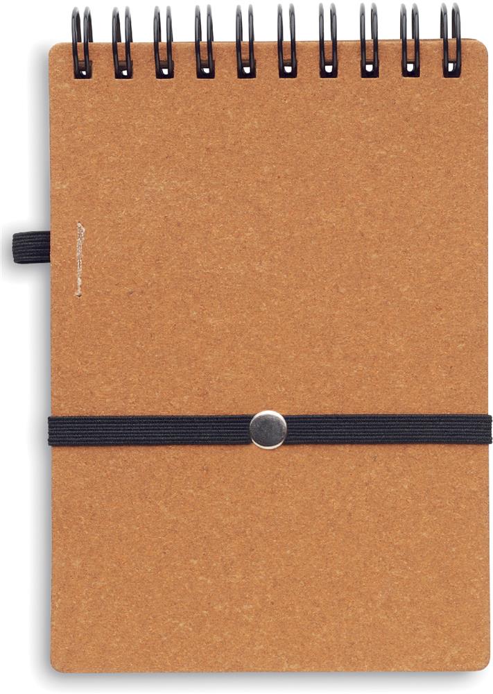 Carnet à spirale recyclé et stylo personnalisé NOTIE, dos