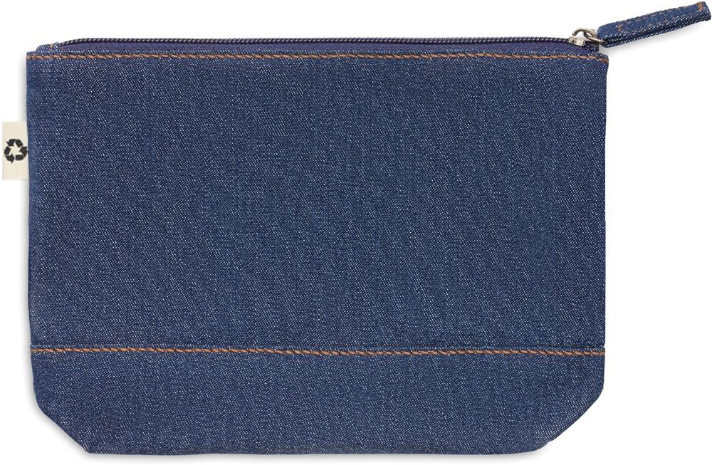 Trousse denim recyclé 250 g/m² personnalisée STYLE POUCH, côté 1