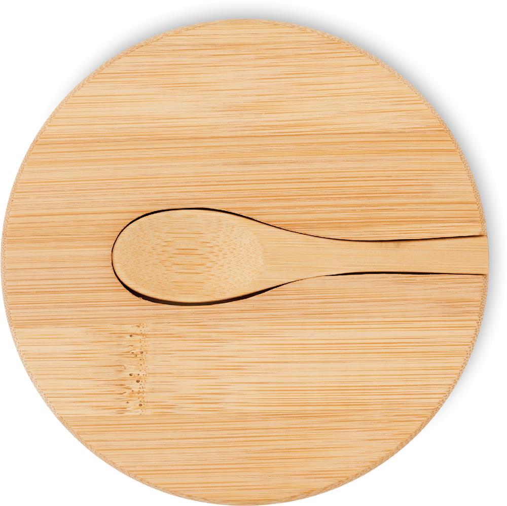 Boîte à sel et poivre bambou personnalisée S&P, couvercle dessus