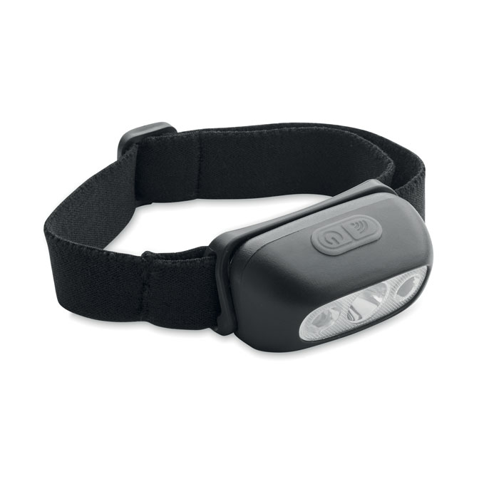 Lampe frontale LED rechargeable personnalisée ELYDEE, Noir