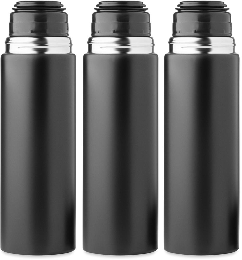 Bouteille isotherme 420 ml avec gobelet personnalisée TONIA, tour complet (sérigraphie circulaire)