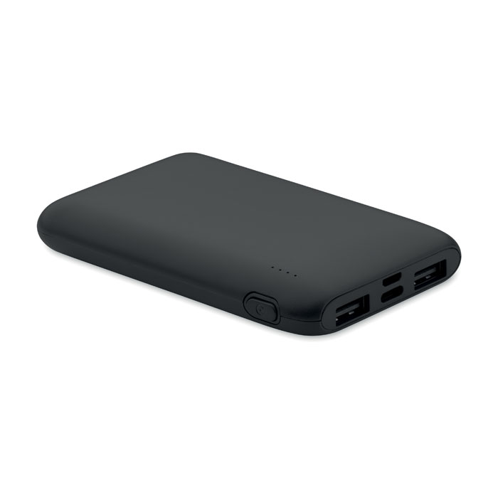 Batterie externe 5000 mAh ABS recyclé personnalisée POWER52C, Noir