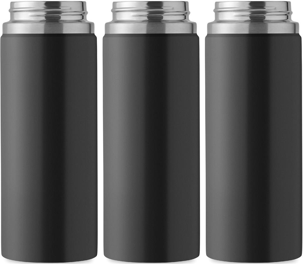 Bouteille paille inox recyclé 500 ml personnalisée IVALO, tour complet (sérigraphie circulaire)