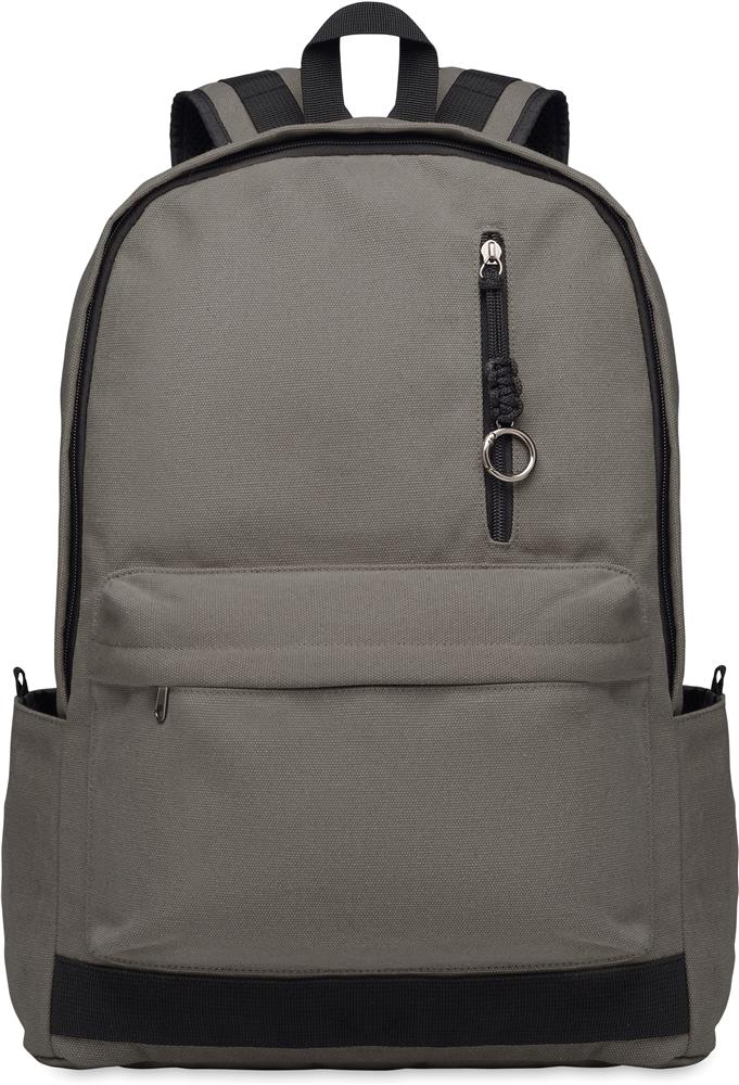 Sac à dos coton recyclé 15'' personnalisé LEIRUR, devant poche