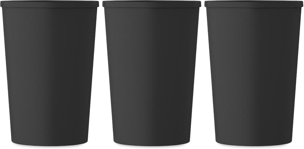 Gobelet PLA double paroi 350 ml personnalisé BEIBAKU, tour complet (sérigraphie circulaire)