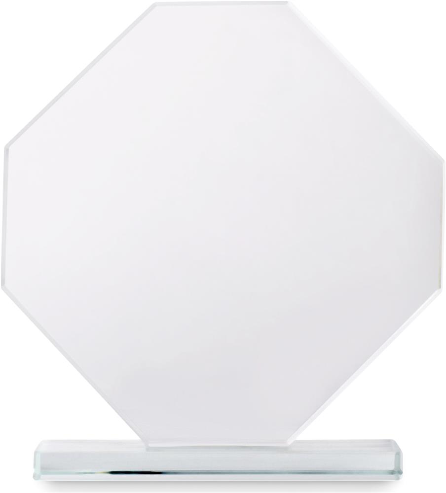 Trophée en cristal personnalisé RUMBO, dos étiquette