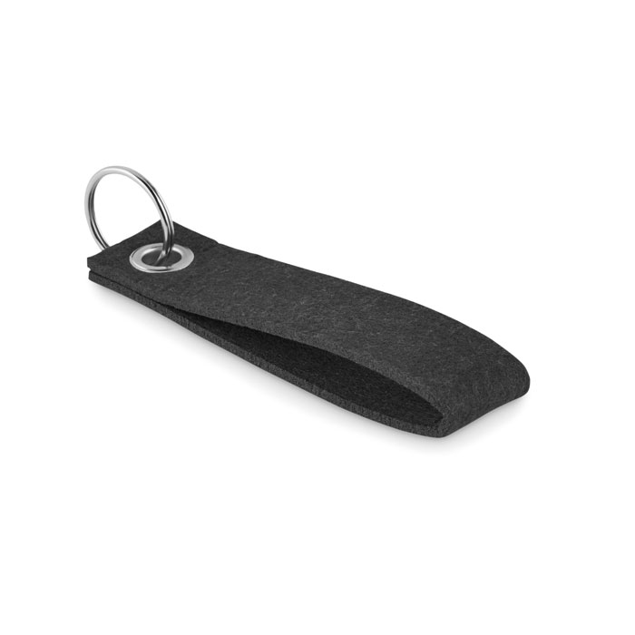 Porte-clés feutre RPET personnalisé SUORA, Noir