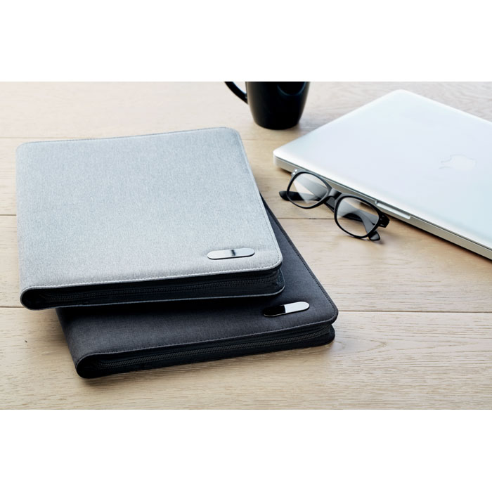 Conférencier A4 zippé bicolore personnalisé NOTES FOLDER