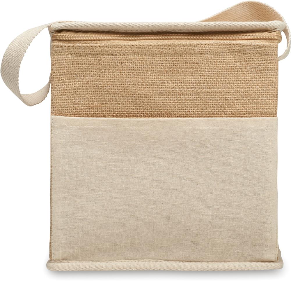 Sac isotherme jute 3 L personnalisé LONA, devant poche