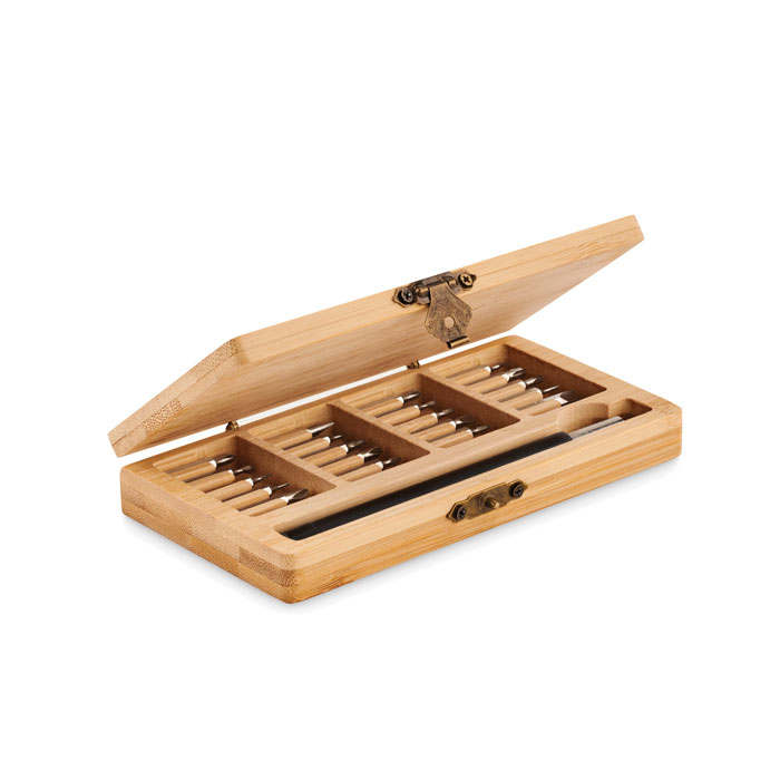 Set tournevis de précision 24 pièces personnalisé BAMTOOL, Bois