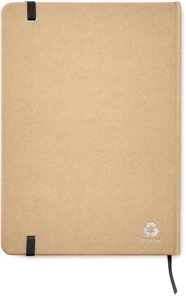 Carnet A5 ligné carton recyclé personnalisé EVERWRITE, dos (embossage)