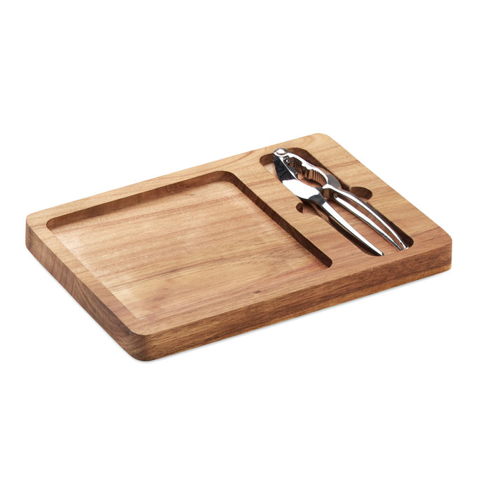 Casse-noix et plateau acacia personnalisé NUTPLATE