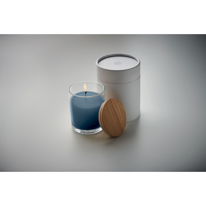 Bougie vanille 120 g couvercle bambou personnalisée ANCIENT