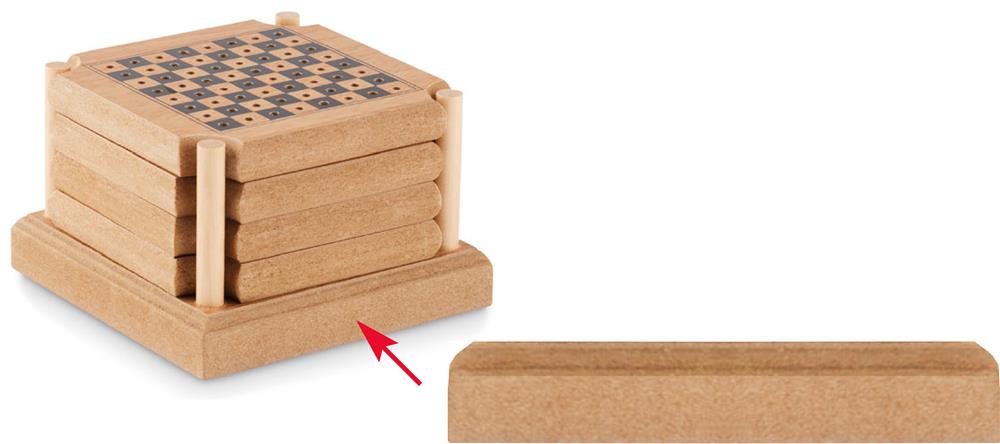 Sous-verres jeux en liège personnalisés COASTGAME, support