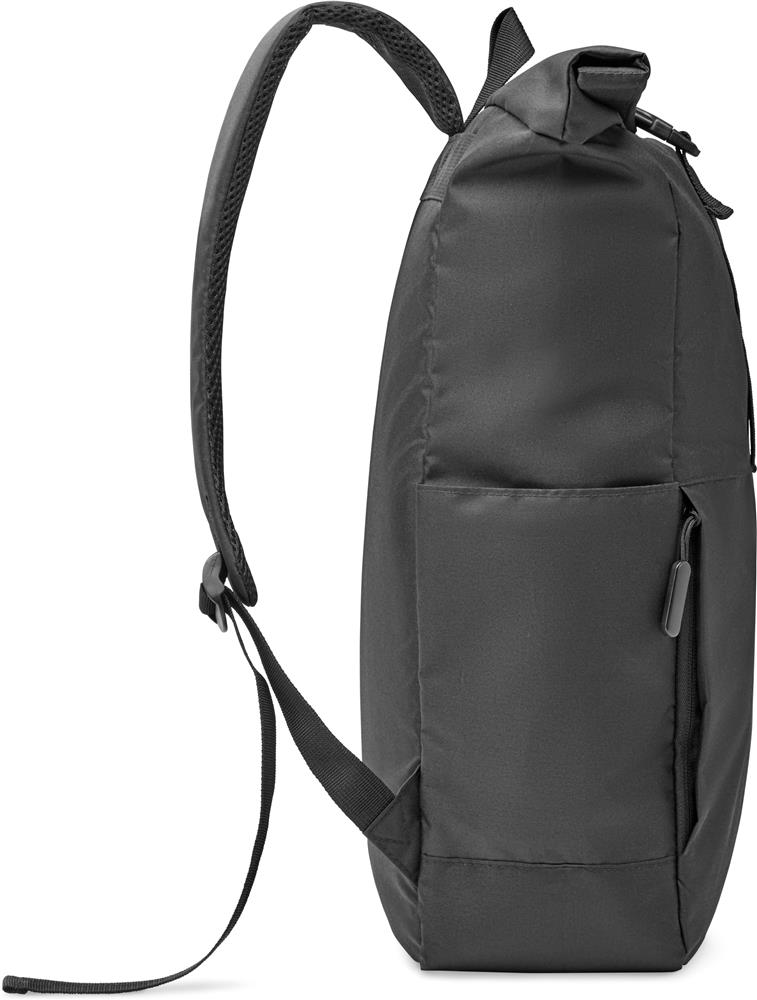 Sac à dos enroulable 15'' RPET personnalisé VALLEY ROLLPACK, poche gauche