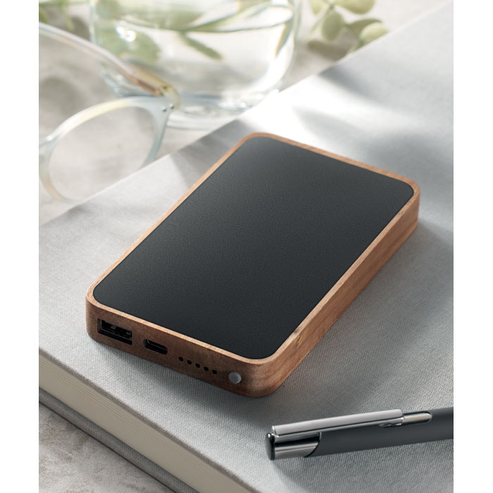 Batterie externe 4000 mAh bois d'acacia personnalisée ACAPOW