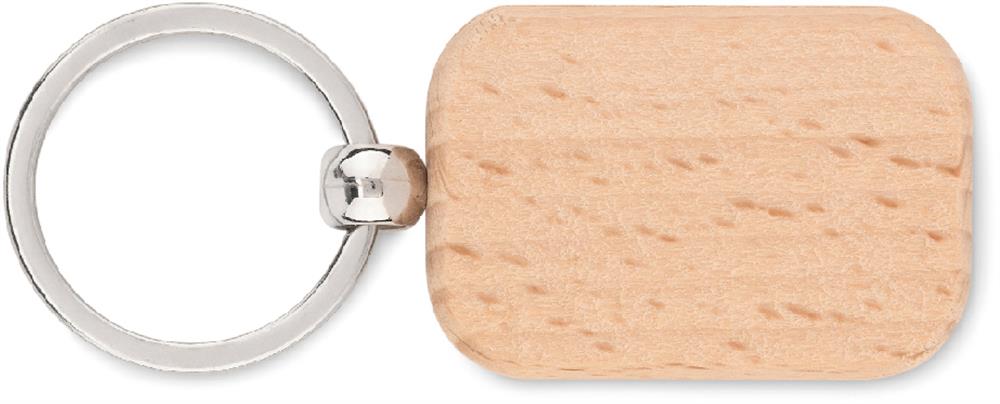 Porte-clés rectangulaire bois personnalisé POTY WOOD, côté 2