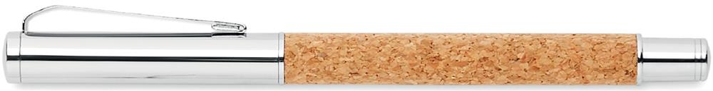 Parure stylos liège et métal personnalisée QUERCUS, stylo 2 droite