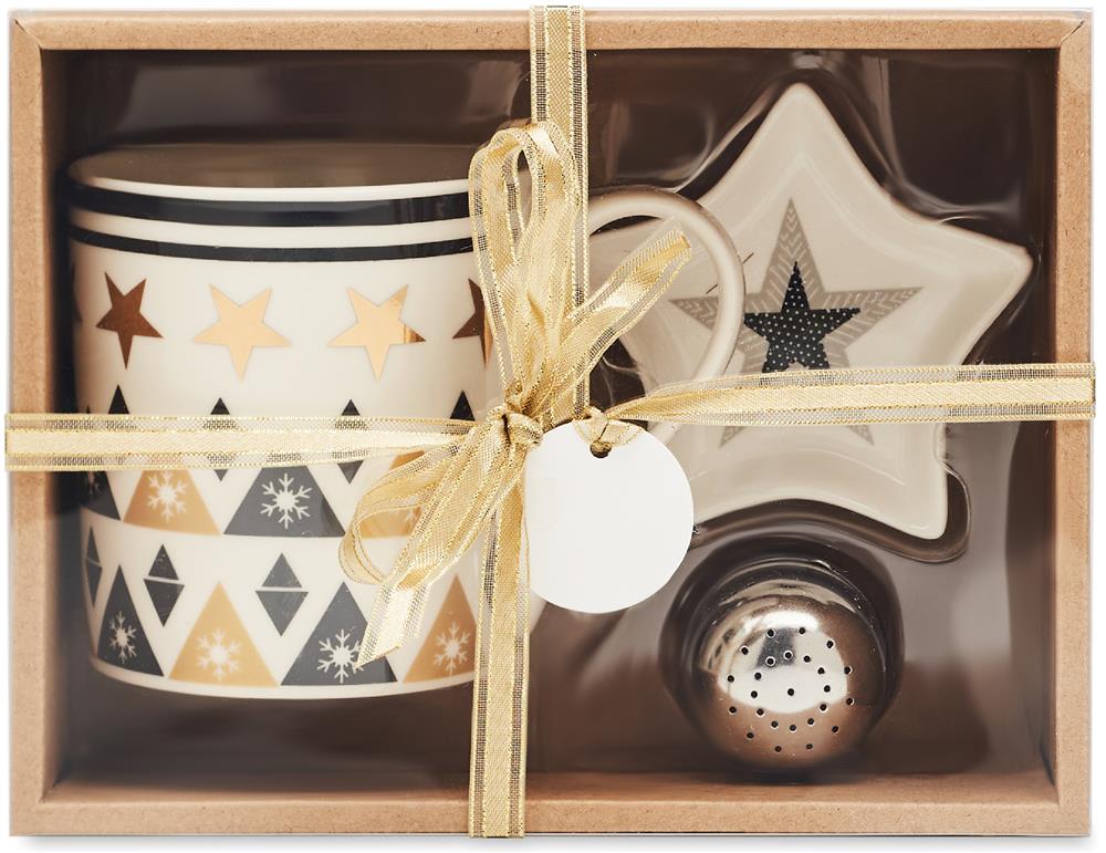 Coffret tasse à thé et infuseur personnalisé UNIQUE, étiquette