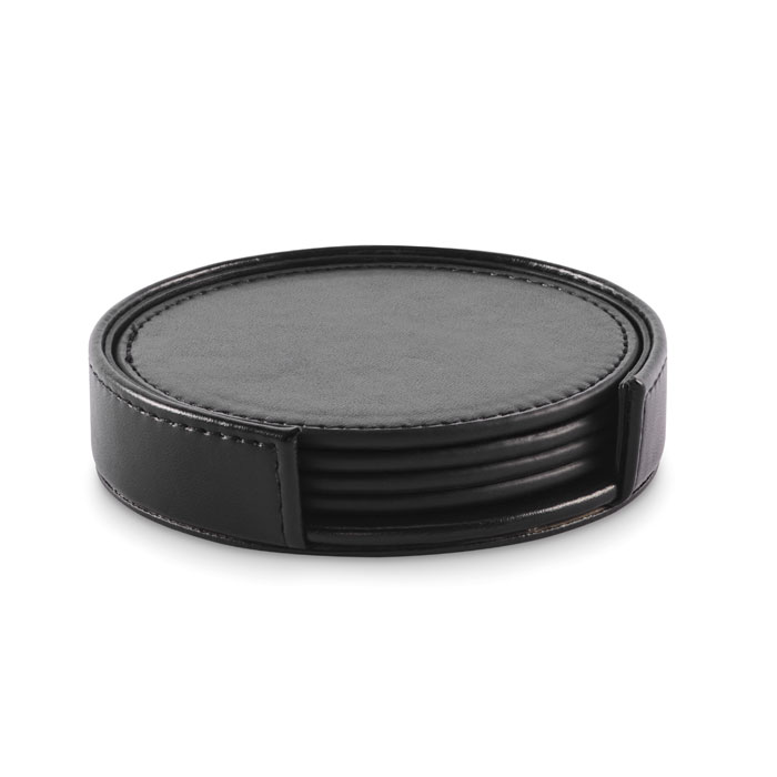 Lot de 4 sous-verres simili-cuir personnalisés POSA SET