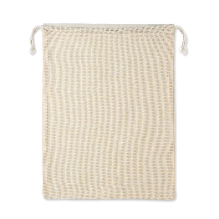 Sac filet coton 140 g/m² personnalisé VEGGIE, Beige