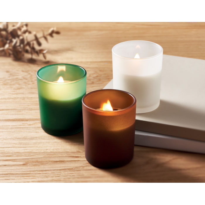 Bougie végétale 80 g mèche bois personnalisée KIVAS WOOD