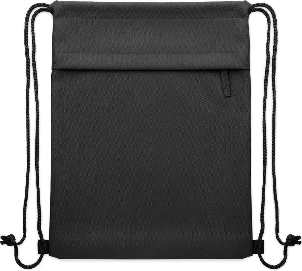Sac à cordon 600D RPET zippé personnalisé BANGKOK BAG, devant haut
