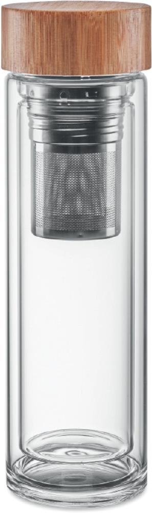 Gourde verre double paroi 420 ml personnalisée BATUMI GLASS, devant haut