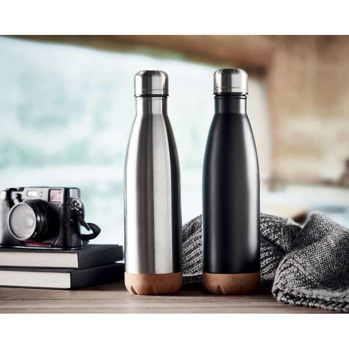 Bouteille isotherme base liège personnalisée ASPEN CORK