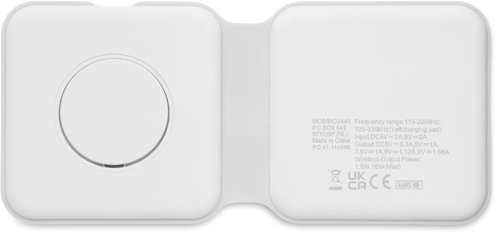 Chargeur sans fil 15 W pliable 2 en 1 personnalisé FLIP, côté 3