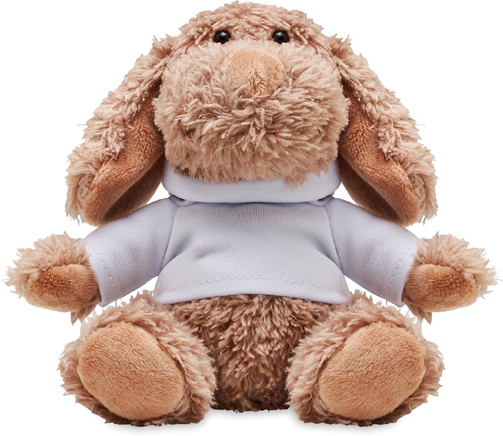 Peluche chien avec sweat à capuche personnalisée DOGGY, devant
