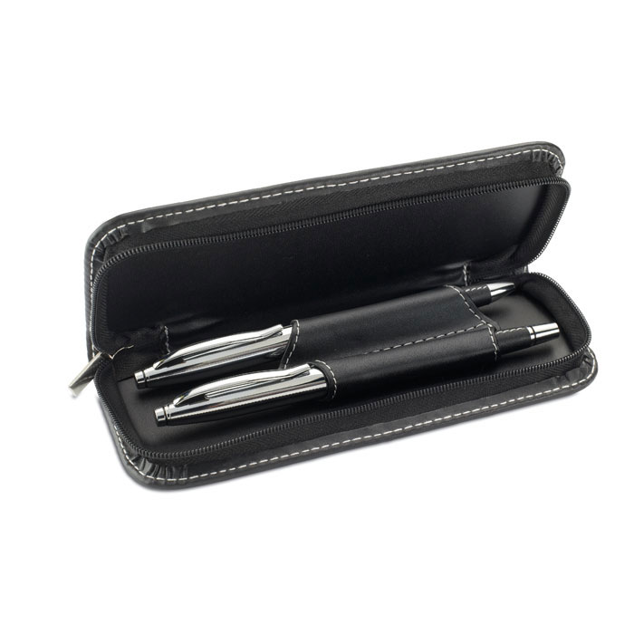 Parure stylo et roller en pochette personnalisée BALTIMORE