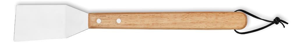 Set barbecue inox manche chêne personnalisé SMOKEY, spatula