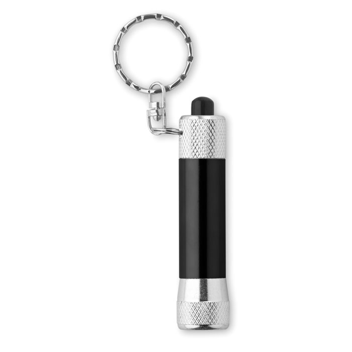 Lampe torche porte-clés aluminium personnalisée ARIZO, Noir