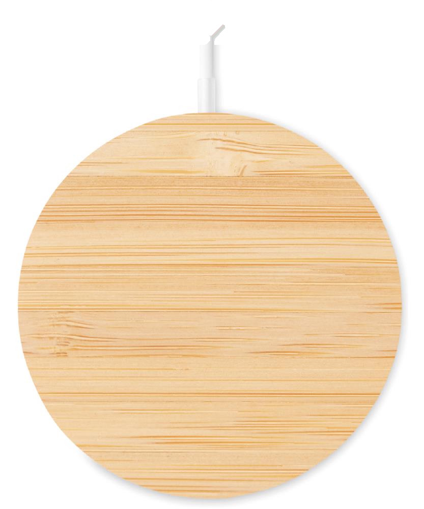 Chargeur sans fil magnétique bambou personnalisé RUNDO MAG, chargeur dessus