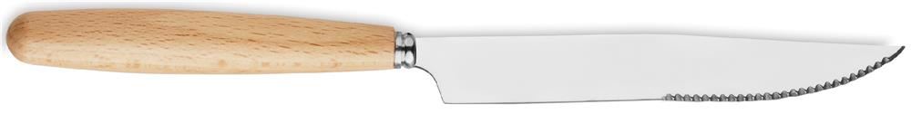 Couverts inox manche hêtre personnalisés CUSTA SET, couteau côté 2