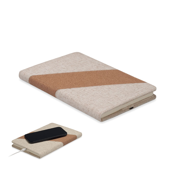 Carnet A5 chargeur sans fil 15W personnalisé CORTONA