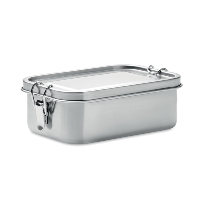 Lunch box inox recyclé 750 ml personnalisée GOBUDDY, Argent Mat