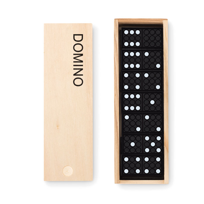Jeu de dominos en boîte bois personnalisé DOMINO
