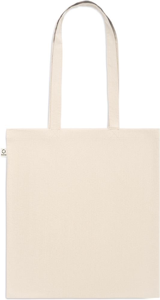 Tote bag coton recyclé 140 g/m² personnalisé VIVEKA, dos (transfert sérigraphique)