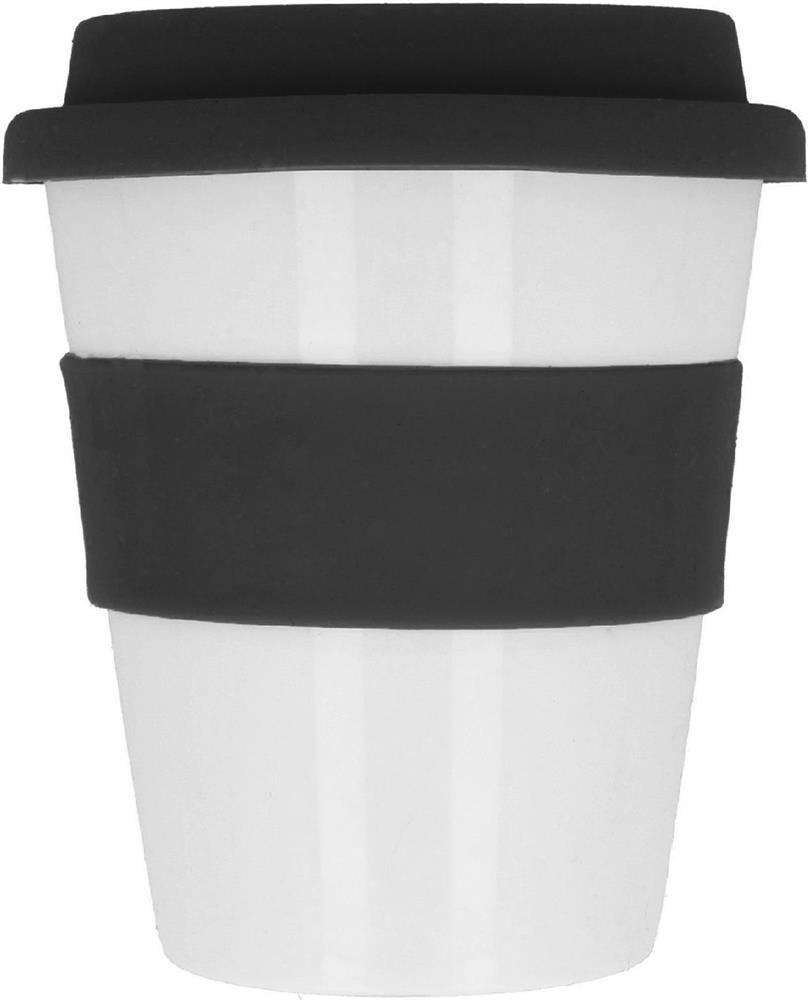 Gobelet PP 350 ml couvercle silicone personnalisé ASTORIA, tour complet
