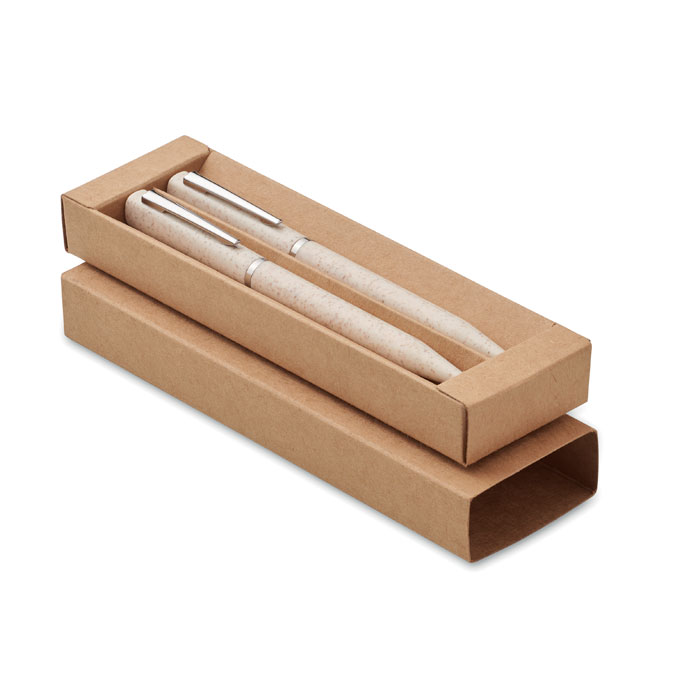 Parure stylos paille de blé personnalisée PEAT