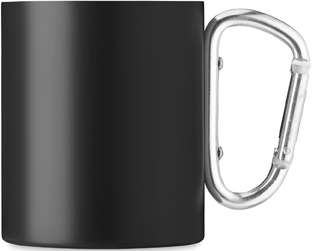 Tasse isotherme inox mousqueton personnalisée TRUMBA, droite