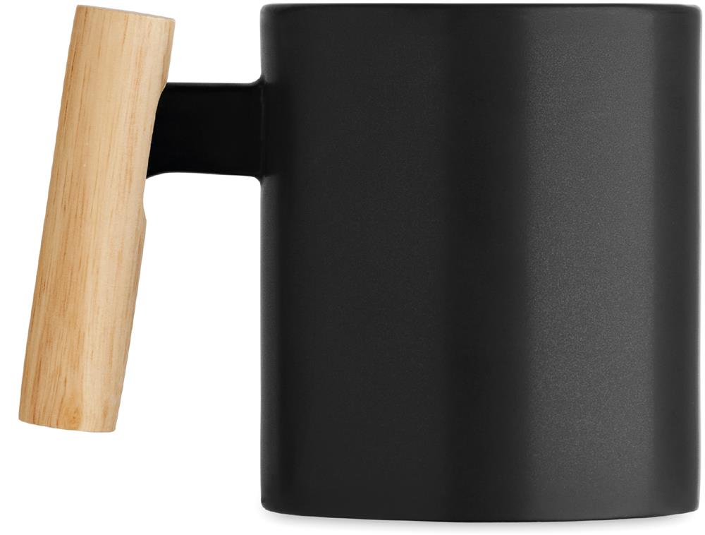 Mug céramique poignée bois 320 ml personnalisé CRENATE, gauche