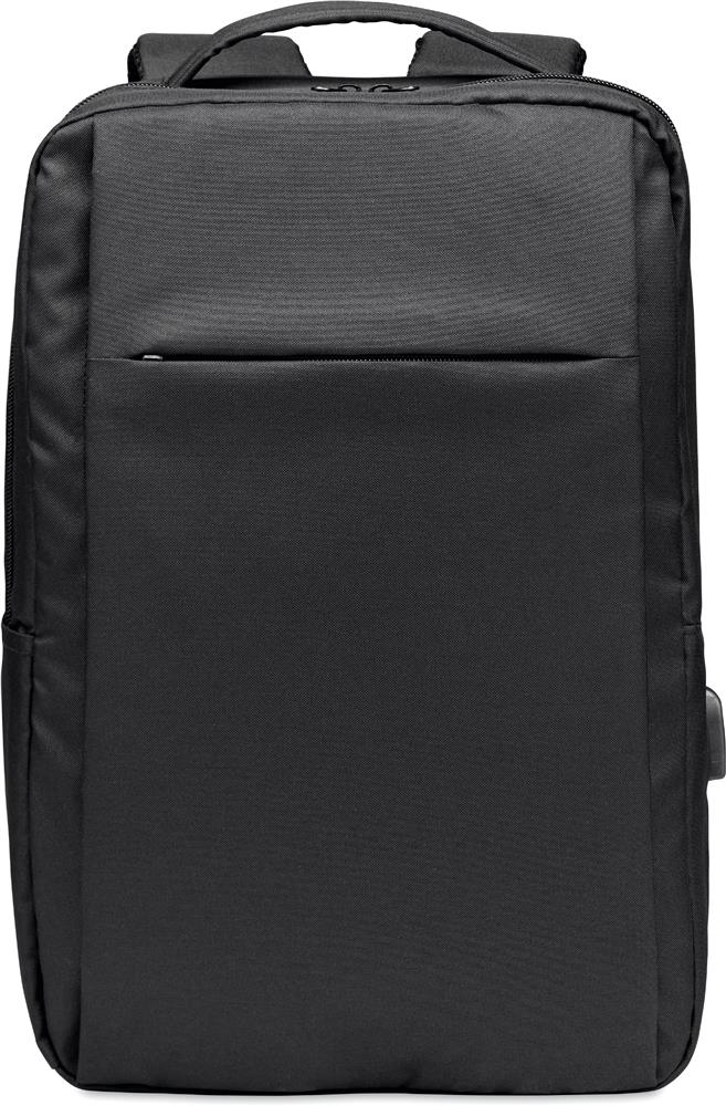 Sac à dos ordinateur 16'' RPET 300D personnalisé SEOUL, devant poche (sérigraphie)