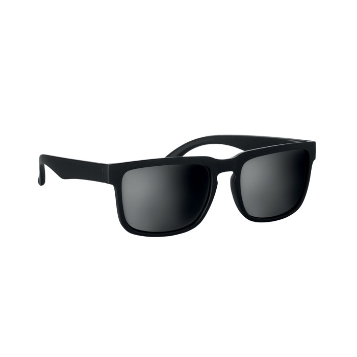 Lunettes de soleil miroir monture mate personnalisées CRETE, Noir