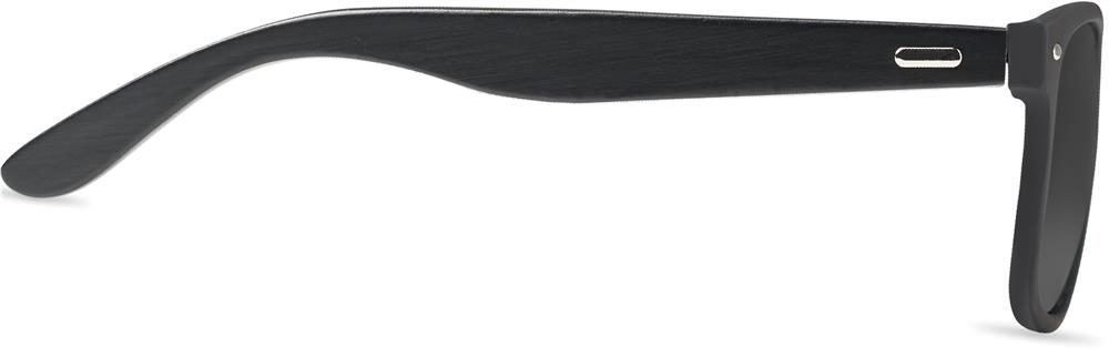 Lunettes de soleil bambou noir personnalisées RHODOS, pied droite