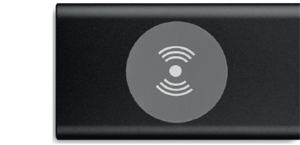 Batterie sans fil 4000 mAh personnalisée POWER&WIRELESS, dessus droite
