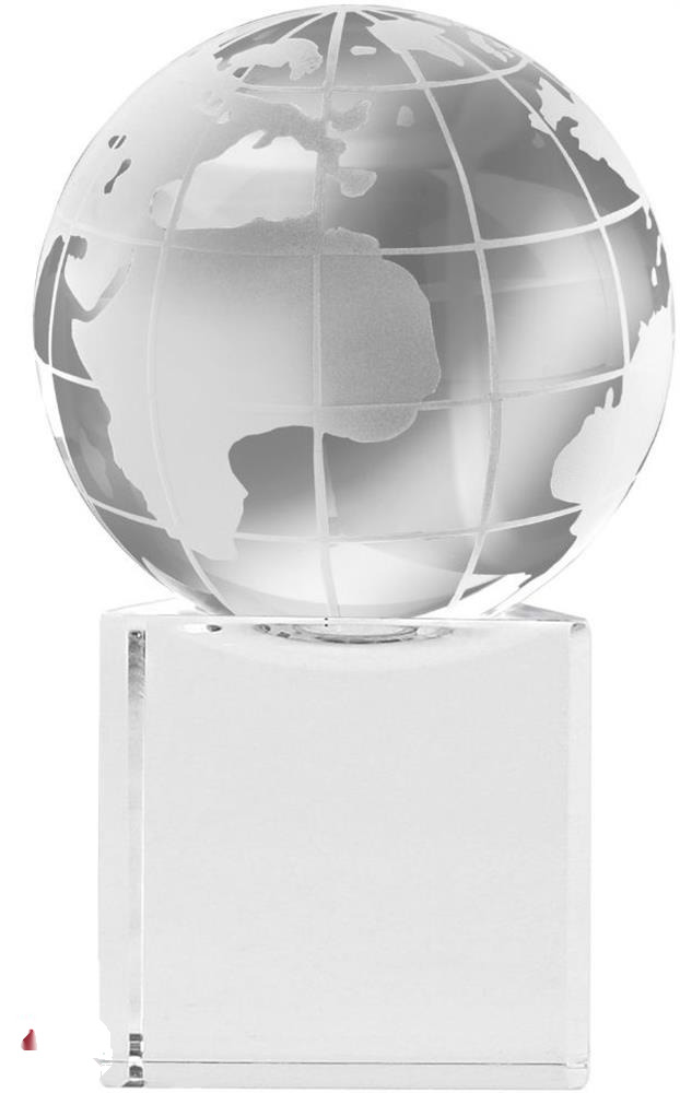 Presse-papier cristal personnalisé MUNDI, base droite