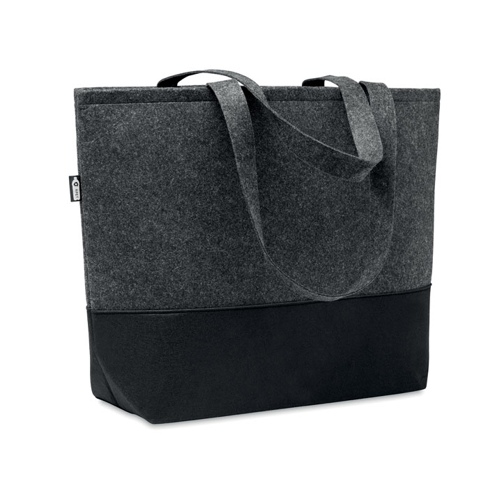 Tote bag feutre RPET bicolore personnalisé DUO INDICO